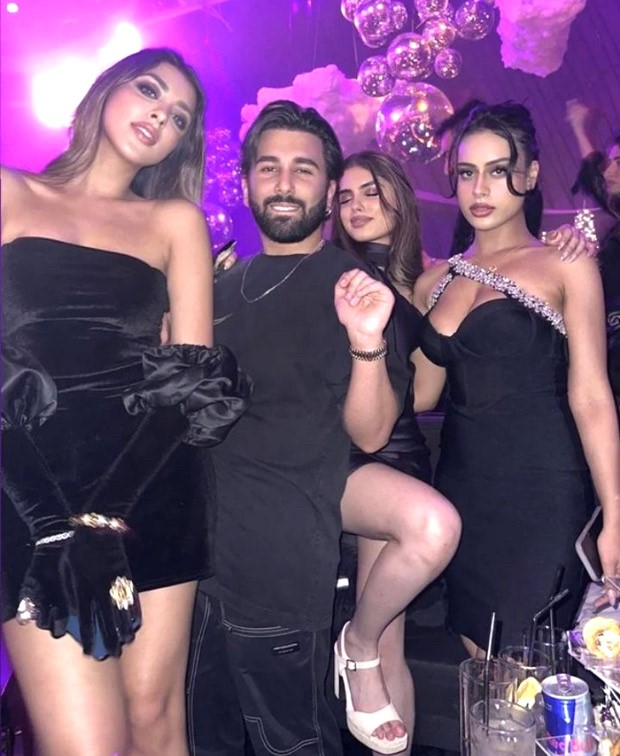 Nysa Devgan rings in the New Year with pals in Dubai while flaunting a Rs. 32K embellished black outfit