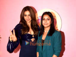 Photos: Rakul Preet Singh snapped promoting her film Chhatriwali on Shehnaaz Gill’s chat show Desi Vibes