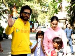 Photos: Riteish Deshmukh, Genelia D’Souza snapped with their kids in Juhu