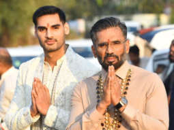 Photos: Suniel Shetty and Ahan Shetty meet media post KL Rahul – Athiya wedding