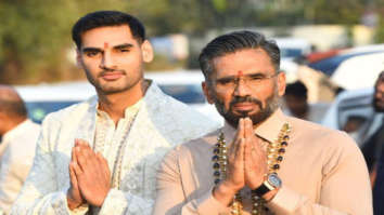 Photos: Suniel Shetty and Ahan Shetty meet media post KL Rahul – Athiya wedding