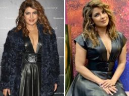 Priyanka Chopra amplified the drama in black leather dress, plush coat and chandelier bag but it all comes with a hefty price to own that perfect look