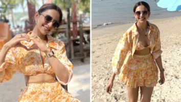 Rakul Preet Singh is beaming as she enjoys a bright beach day in a floral bralette and skirt