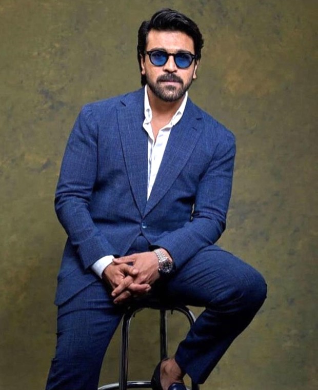 Ram Charan suits up in style in a blue pant-suit for Golden Globes press meet