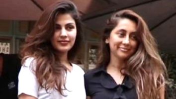 Rhea Chakraborty poses with Shibani Dandekar at a restaurant in the city
