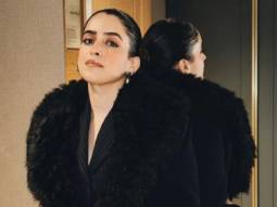 Sanya Malhotra’s black fur coat and pinstriped pant-suit is everything we need to warm us up