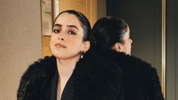 Sanya Malhotra’s black fur coat and pinstriped pant-suit is everything we need to warm us up