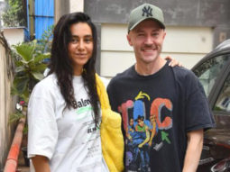 Shibani Dandekar poses for paps with a friend