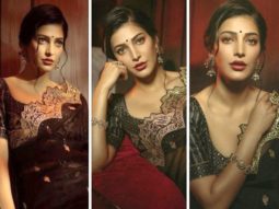 Shruti Haasan channels her desi vibes in a black and golden saree