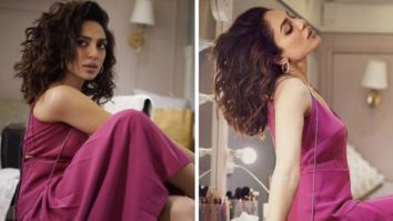 Sobhita Dhulipala looks fierce and fun in a pink slip, silk top and pleated skirt for The Night Manager promotions