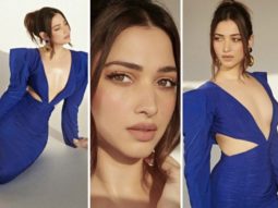 Tamannaah Bhatia flaunts her uber glam look in Gnama electric blue midi dress at an event