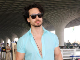 Tiger Shroff looks handsome as he gets clicked in a blue shirt at the airport
