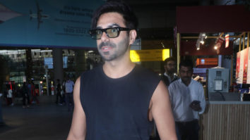 Aparshakti Khurrana donnes a black casual tshirt as he gets clicked at the airport