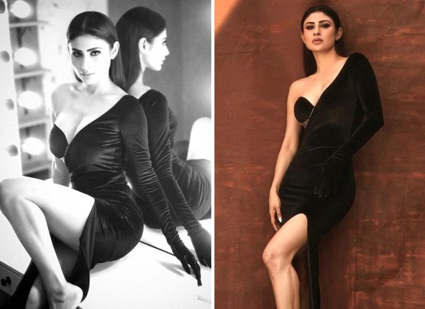 Mouni Roy ups the hotness quotient as she goes bold in black velvet bodycon dress : Bollywood News
