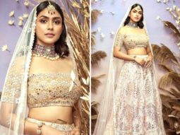 Mrunal Thakur looked like a princess as she walked the runway in an exquisite lehenga with mirror work for the Abu Jani Sandeep Khosla Fashion Show