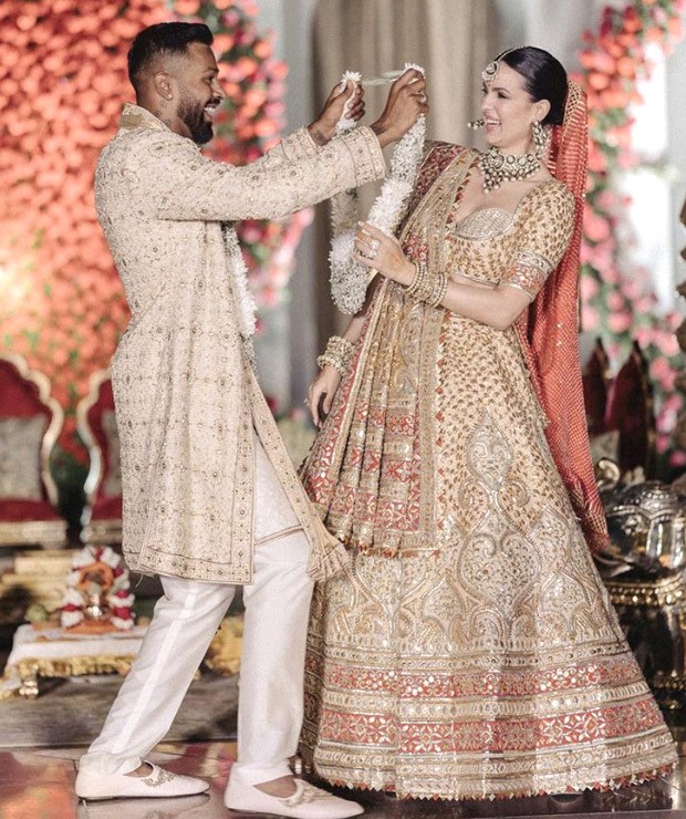 Nataša Stanković and Hardik Pandya got remarried in Udaipur and their wedding outfits are as stylish as you could possibly imagine