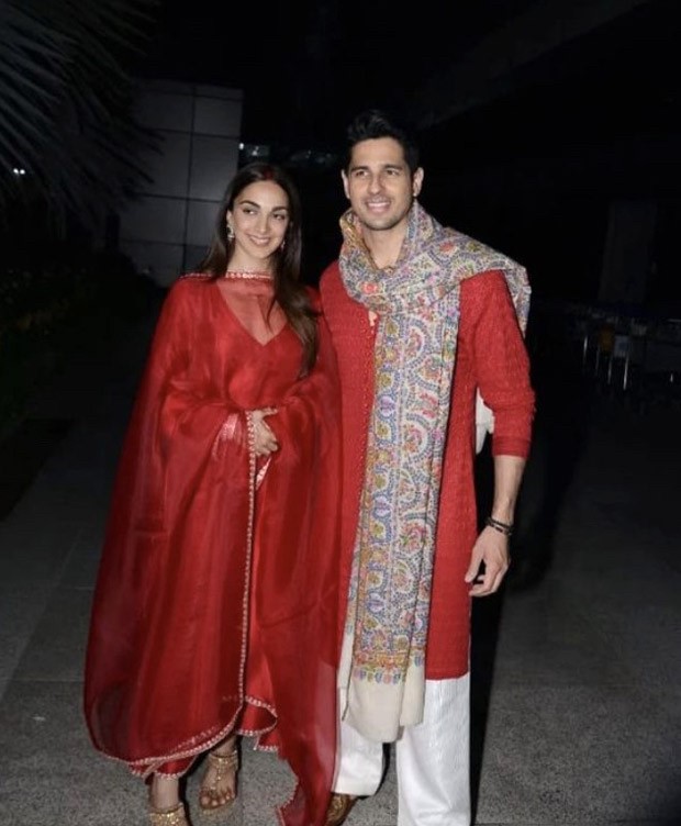 Newly-married couple Sidharth Malhotra and Kiara Advani are a royal display of ethnic style in red Manish Malhotra ensembles as they arrive in Delhi