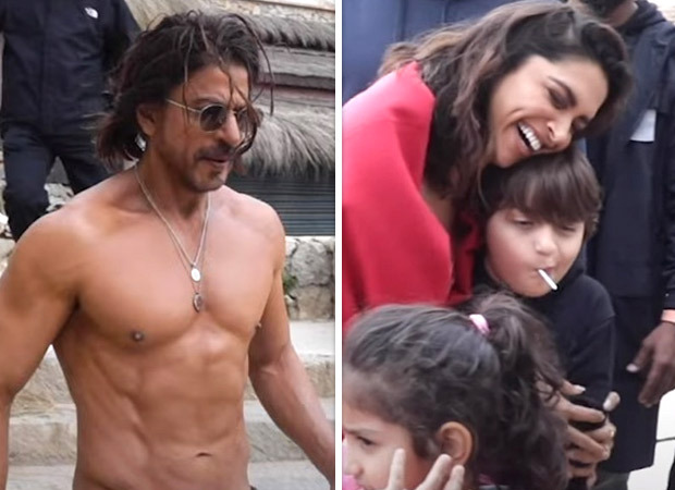 Pathaan: Shah Rukh Khan flaunts his abs as he calls Spain schedule as 'family holiday'; Deepika Padukone hugs AbRam Khan on the sets of 'Besharam Rang' shoot