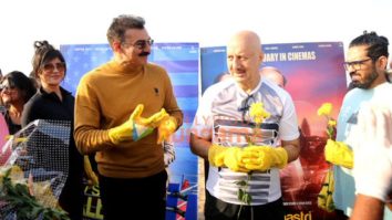 Photos: Anupam Kher, Nargis Fakhri and the team of Shiv Shastri Balboa snapped cleaning up Versova beach