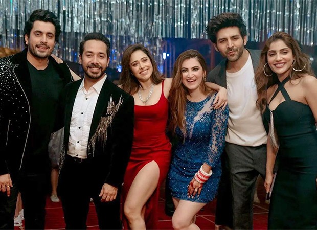 Pyaar Ka Punchnama 2 reunion with Kartik Aaryan and Nushrratt Bharuccha at Abhishek Pathak and Shivaleeka Oberoi’s post-wedding bash is unmissable; see pics
