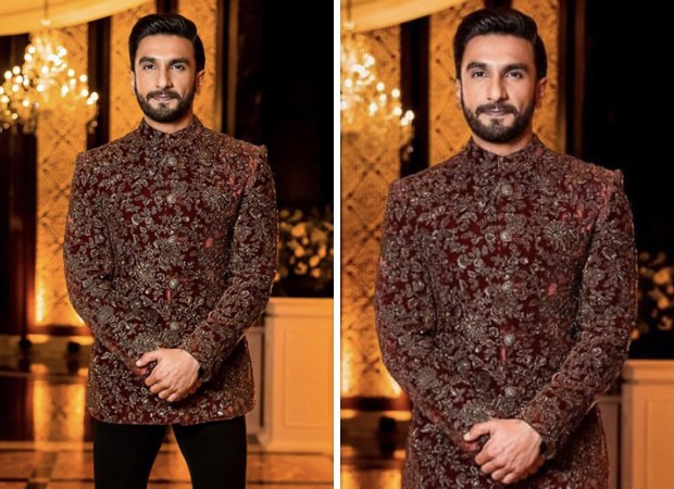 Ranveer Singh blessed our feeds while wearing an outfit by Sabyasachi that included a crimson bandhgala and black velvet pants : Bollywood News