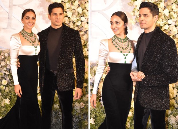 Sidharth Malhotra and Kiara Advani make excessively glamorous fashion statements in monochrome outfits at their wedding reception : Bollywood News