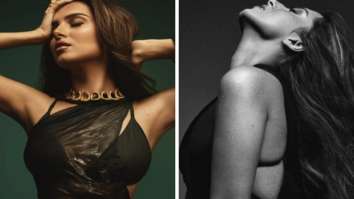 Tara Sutaria looks scintillating in a black bralette adorned with a ravishing black drape