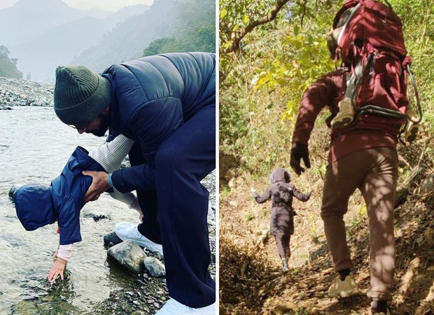 Vamika sits on Virat Kohli’s shoulders as they trek with Anushka Sharma; see pictures