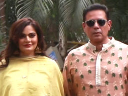 Alvira Khan at Alanna’s Sangeet with husband Atul Agnihotri