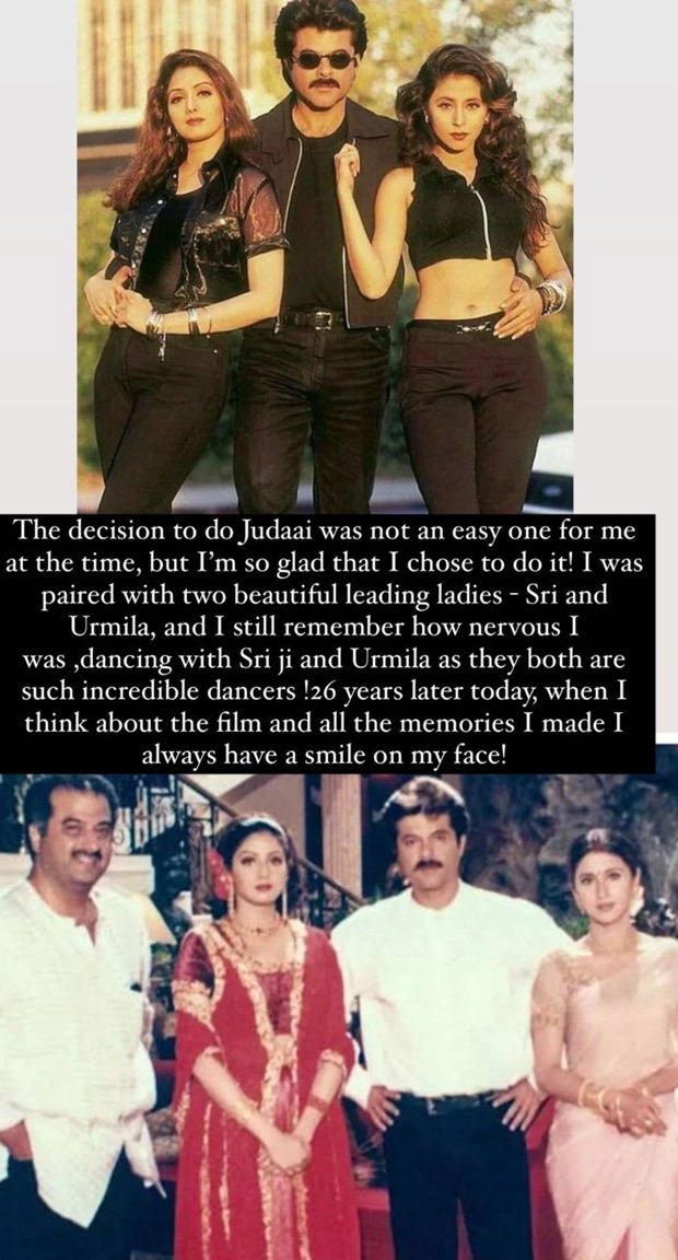 26 Years of Judaai: Anil Kapoor recalls being ‘nervous’ while dancing with Sridevi and Urmila Matondkar