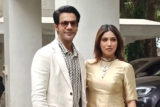 Bhumi Pednekar & Rajkummar Rao poses together for paps