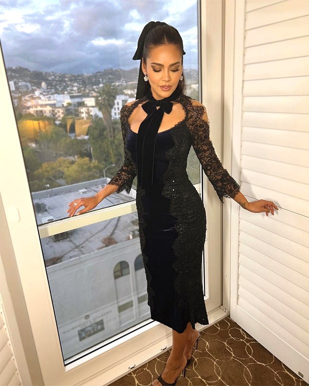 Esha Gupta’s black bodycon dress was made for romantic dinner dates