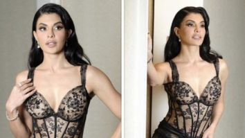 Jacqueline Fernandez is an absolute masterpiece in corset gown for the Annual Academy Award Viewing Party hosted by Elton John