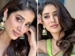 Janhvi Kapoor is a traditional delight in lime green Benarasi saree for NTR 30 launch ceremony