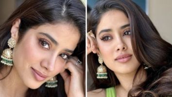 Janhvi Kapoor is a traditional delight in lime green Benarasi saree for NTR 30 launch ceremony