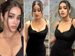 Janhvi Kapoor is giving off some serious looks while wearing a black midi dress from Versace that cost Rs.2.44 Lakh