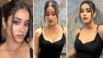 Janhvi Kapoor is giving off some serious looks while wearing a black midi dress from Versace that cost Rs.2.44 Lakh