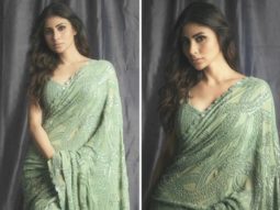 Mouni Roy spreads the love for sarees yet again in jade green saree by Nikita Gujral