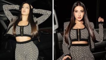 Nora Fatehi is a total spotlight stealer in Balmain monochrome co-ord set and black boots