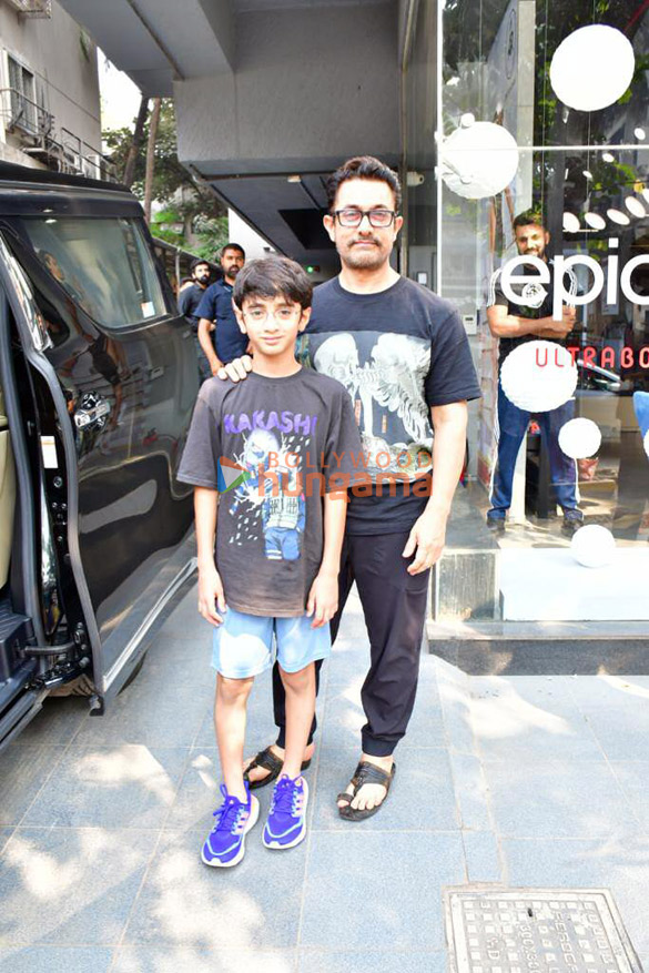 Photos: Aamir Khan spotted with son in Bandra | Parties & Events