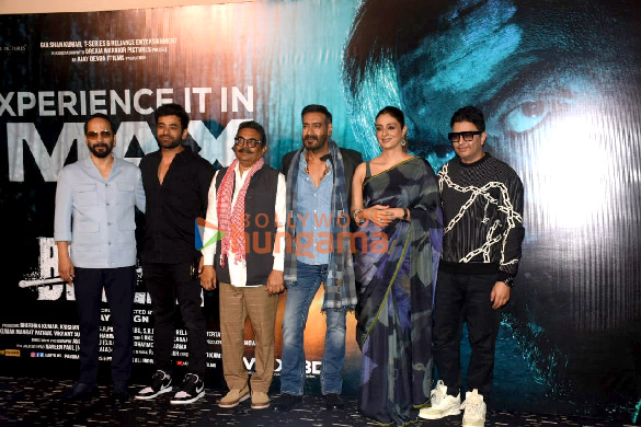 photos ajay devgn tabu bhushan kumar and deepak dobriyal snapped at the trailer launch of bholaa 1