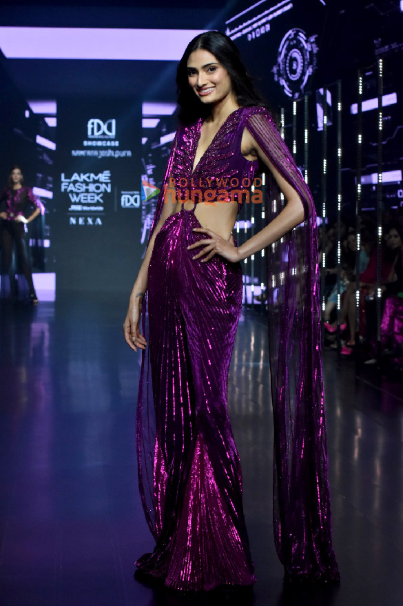 Photos: Athiya Shetty walks the ramp for designer Namrata Joshipura at Lakme Fashion Week 2023 – Day 3