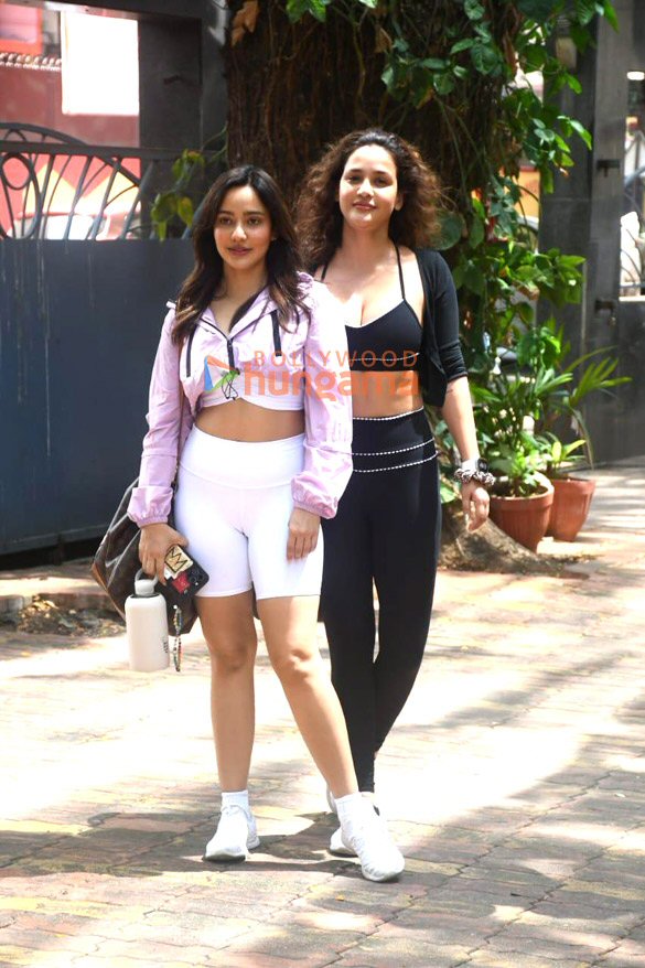 photos neha sharma and aisha sharma spotted outside a gym 1