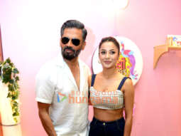 Photos: Sara Ali Khan and Suniel Shetty attend Shehnaaz Gill’s chat show Desi Vibes