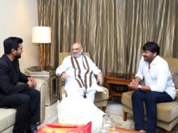 RRR star Ram Charan, Chiranjeevi meet Home Minister Amit Shah after ‘Naatu Naatu’ wins Oscar