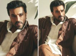 Ram Charan engages with international media in Los Angeles while sporting an extravagant display of style in a brown jacket and pants