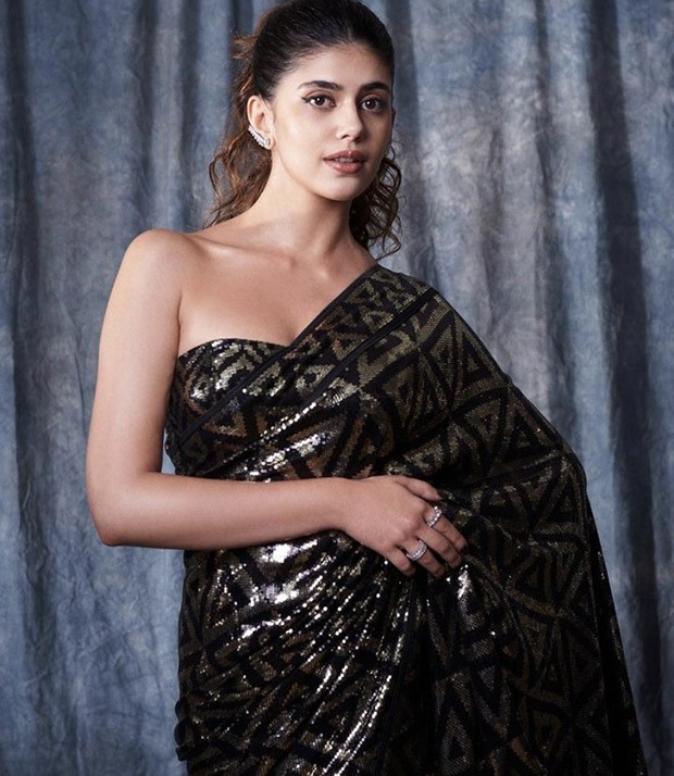 Sanjana Sanghi gets the red-carpet fashion memo totally on point in metallic saree by Abu Jani Sandeep Khosla