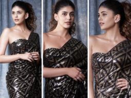 Sanjana Sanghi gets the red-carpet fashion memo totally on point in metallic saree by Abu Jani Sandeep Khosla