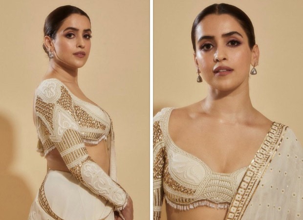 Sanya Malhotra’s ivory and gold saree by Falguni & Shane peacock is refreshing choice for wedding season : Bollywood News