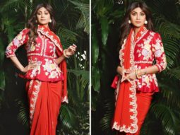 Shilpa Shetty’s crimson saree and peplum blouse give ethnic clothing a contemporary touch